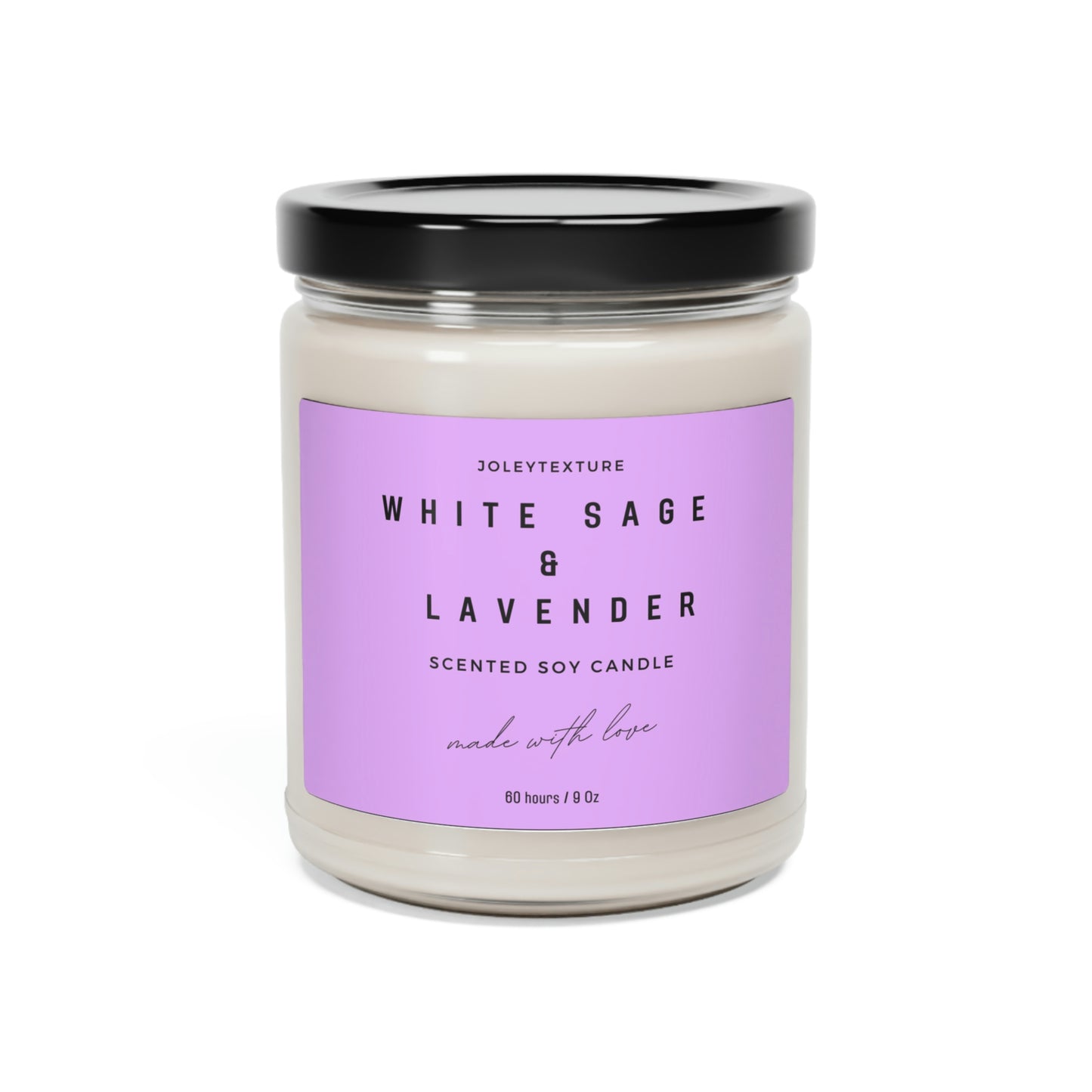 Lavender & White Sage Scented Soy Candle, 9oz