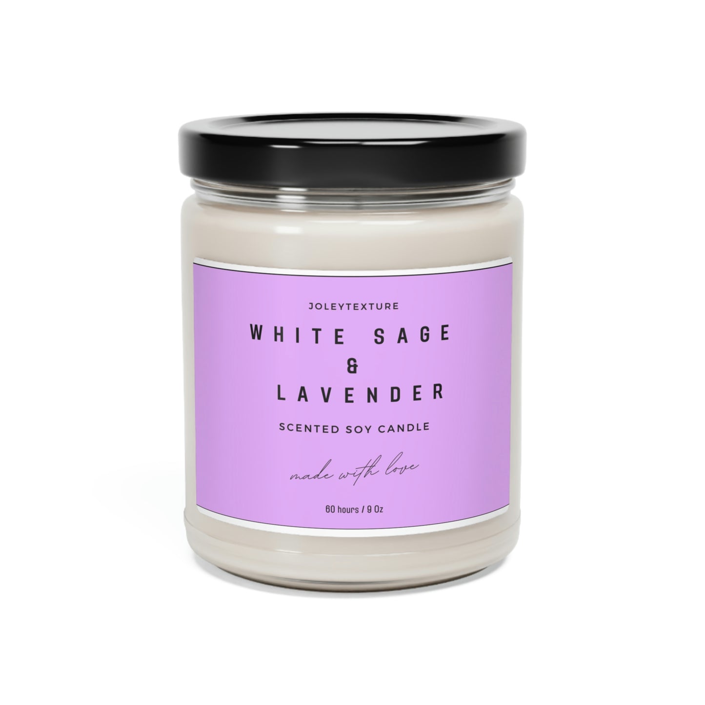 Lavender & White Sage Scented Soy Candle, 9oz